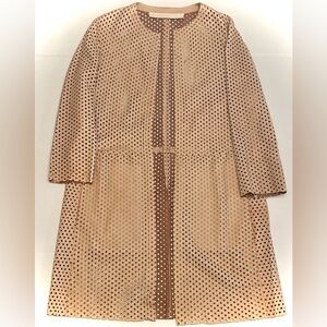 DROMe TAN LEATHER LASER-CUT JACKET-MADE IN ITALY SIZE X-LARGE